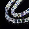 Electroplate Transparent Glass Beads Strands EGLA-N002-17B-B01-5