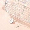 304 Stainless Steel Flat Round Coin Pendant Cable Chain Necklaces for Women STAS-Z108-02S-01-2