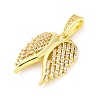 Brass Pendants with Cubic Zirconia KK-D536-15G-2