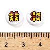 Christmas Theme Printed Opauqe Acrylic Beads OACR-R004-01F-4