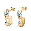Brass Enamel Evil Eye Stud Earrings EJEW-A093-04G-04-1
