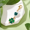 Clover Synthetic White Jade Pendant Decorations HJEW-JM02912-2