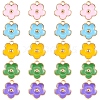 20Pcs 5 Colors Light Gold Plated Alloy Enamel Pendants ENAM-YW0002-09-1