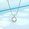Stainless Steel Textured Ring Pendant Necklaces IH1561-02-1