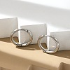 Tarnish Resistant 202 Stainless Steel Huggie Hoop Earrings X-EJEW-F111A-17mm-P-1