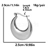 304 Stainless Steel French Style Irregular U-shaped Hoop Earrings VQ4620-1-1