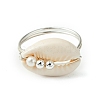 Natural Cowrie Shell Finger Rings RJEW-TA00171-4