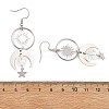 Celestial Brass & 304 Stainless Steel Dangle Drop Earrings for Women EJEW-JE07345-02-5