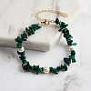 Natural Malachite Braided Beads Bracelets BJEW-L692-001G-2