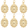 Beebeecraft 6Pcs Brass Pendants KK-BBC0009-54-1