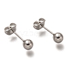 304 Stainless Steel Ball Stud Earrings STAS-H136-07B-P-1