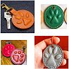 Dog Paw Shape Key Ring Hanging Plastic Mold DIY-WH0183-46-7