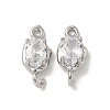 Brass Clear Cubic Zirconia Connector Charms KK-R210-15P-1