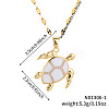 Brass White Enamel Turtle Pendant Dapped Chain Necklaces for Women FJ9996-1-5