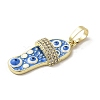 Brass Micro Pave Cubic Zirconia Pendants KK-E092-18G-02-2