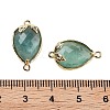 Natural Green Fluorite Faceted Teardrop Connector Charms G-B081-03G-09-3