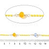 Brass Hexagonal Column Glass Seaded Beaded & Resin Round Beaded Link Chains CHC-G026-01H-2