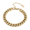 304 Stainless Steel Cuban Link Chain Bracelets for Women Men BJEW-R008-01G-4