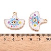 Printed Rack Plating Alloy Enamel Pendants ENAM-T020-06F-4