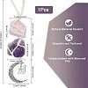 Natural Raw Rose Quartz & Amethyst Pendant Decoration HJEW-WH0043-21B-2