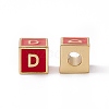 Rack Plating Brass Enamel Beads KK-B060-04G-03D-1