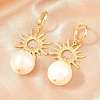 Sun Brass Hoop Earrings EJEW-Z164-13G-3