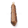 Natural Mixed Gemstone Pointed Pendants PALLOY-JF00615-2