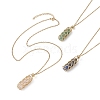 Natural Mixed Gemstone Bullet Pendant Necklaces NJEW-JN04529-02-1