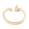 Colorful Cubic Zirconia Horse Eye Open Cuff Ring KK-E005-10G-2