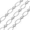Handmade Brass Pave Clear Cubic Zirconia Oval Link Chains CHC-G027-02P-1
