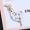 Christmas Theme Elk Deer Alloy Rhinestone Brooches ZR7101-1