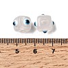 Resin Evil Eye European Beads RESI-A021-07-2