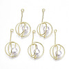 Rack Plating Alloy Wire Wrapped Pendants PALLOY-S132-149LG-RS-1