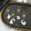 4Pcs 4 Styles Cat Alloy Enamel Pendant Decoration HJEW-JM02806-1