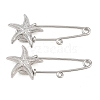 Starfish 304 Stainless Steel Safety Pins Brooch Findings SA-CBA098D-16C-P01-1
