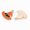 Light Gold Tone Alloy Enamel Pendants ENAM-T018-19B-3