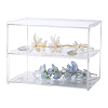 2-Tier Transparent Acrylic Minifigures Display Case ODIS-WH0043-63-1