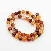 Natural Red Agate Dyed Round Bead Strands G-P070-20-8mm-2