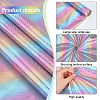 Colorful Stripe Polyester Bronzing Fabric DIY-WH0028-05-3