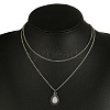 Teardrop Alloy Pave White Resin Pendant Double Layer Necklaces for Women FS-WG4C5DE-01-4
