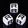 Acrylic Horizontal Hole Letter Beads PL37C9129-R-1