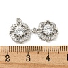 Brass Micro Pave Clear Cubic Zirconia Charms KK-Z057-04P-3