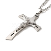 Cross with Jesus Pendant Necklaces NJEW-C043-02P-1