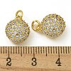 Rack Plating Brass Micro Pave Clear Cubic Zirconia Charms KK-Z067-23G-01-3