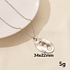 304 Stainless Steel Oval Pendant Necklaces SS2971-9-1