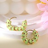 Enamel Striped Thick Hoop Earrings JE1110D-4