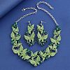 Alloy Enamel & Rhinestone Pendant Necklaces & Stud Dangle Earrings FS-WG46FE4-04-2
