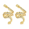 Brass Micro Pave Cubic Zirconia Cuff Earrings EJEW-C104-101G-1