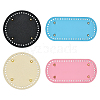 4Pcs 2 Style Flat Round & Oval PU Leather Knitting Crochet Bags Nail Bottom Shaper Pad DIY-PH0003-56-1