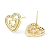 Brass Micro Pave Clear Cubic Zirconia Studs Earring for Women EJEW-S217-A07-2